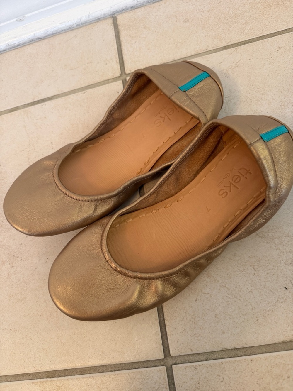 Tieks Gold Ballet Flats - Comfortable Foldable Shoes - Picture 4 of 4